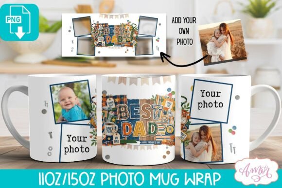 Download Best Dad Photo Mug PNG Template - Png template Collection
