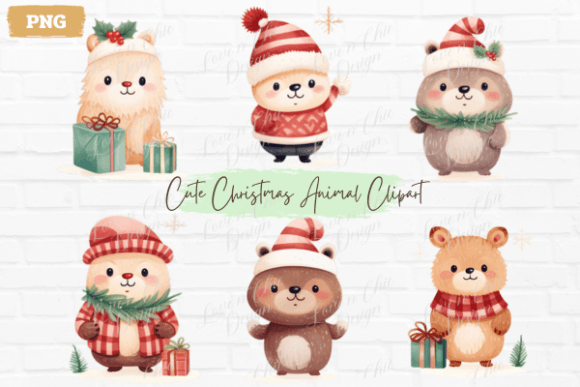 Download Cute Christmas Animal Clipart PNG - Premium Resources