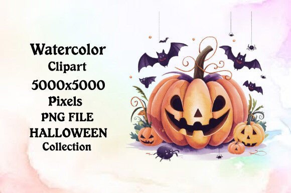 Download Watercolor Halloween Cute Pumpkin Collec - Cute pumpkin Collection