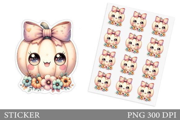 Download Cute Pumpkin Sticker. Halloween Sticker - Cute pumpkin Collection