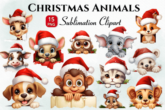 Download Christmas Animal Peeking Sublimation - Premium Resources