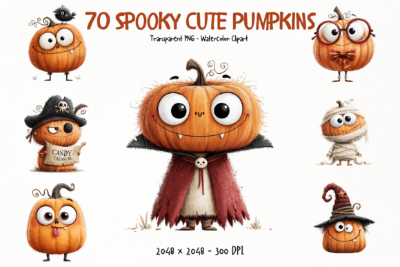 Download Spooky Cute Pumpkins PNG Clipart - Cute pumpkin Collection