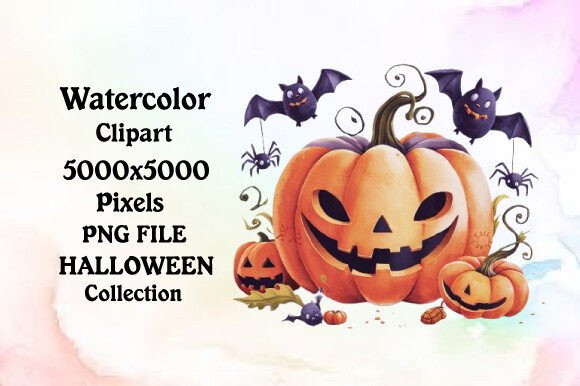 Download Watercolor Halloween Cute Pumpkin Collec - Cute pumpkin Collection