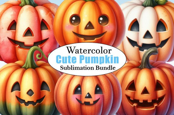 Download Watercolor Halloween Cute Pumpkin PNG - Cute pumpkin Collection