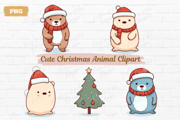 Download Cute Christmas Animal Clipart - Premium Bundle